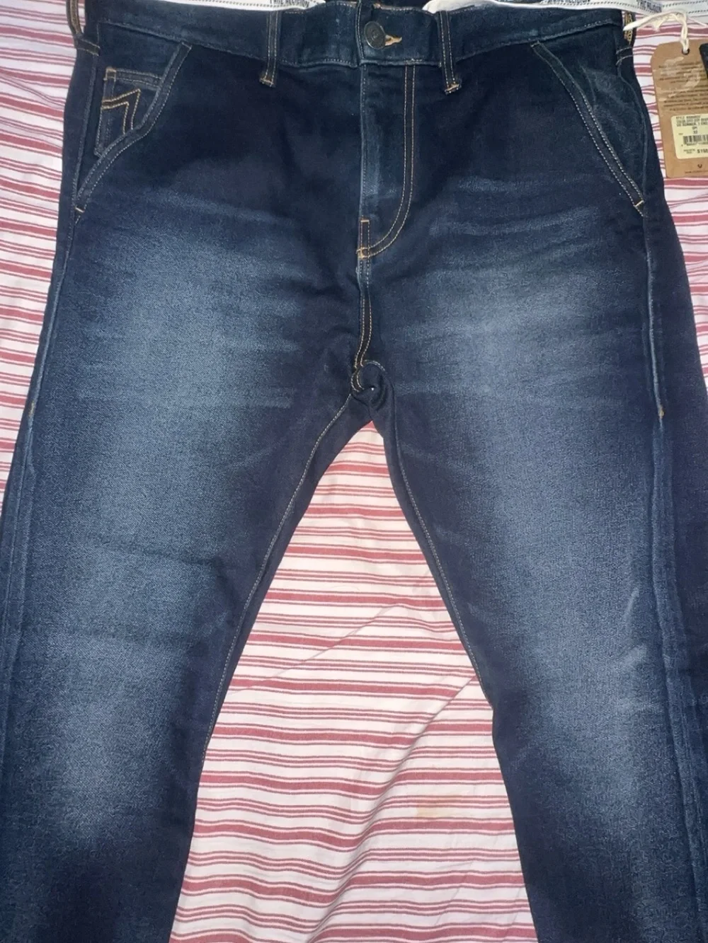 True Religion Men's Dark Blue Slim Stretch Jeans